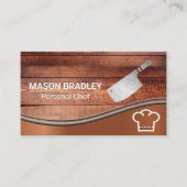 Houten borden | Chef-Pet en mes Visitekaartje (Voorkant)