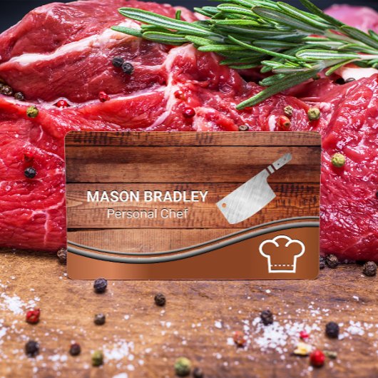 Houten borden | Chef-Pet en mes Visitekaartje