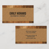 Houten borden | Gesitteerd leder Visitekaartje (Voorkant / Achterkant)