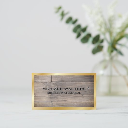 Houten borden | Goudgrens Visitekaartje (Staand voorkant)