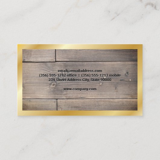 Houten borden | Goudgrens Visitekaartje (Achterkant)