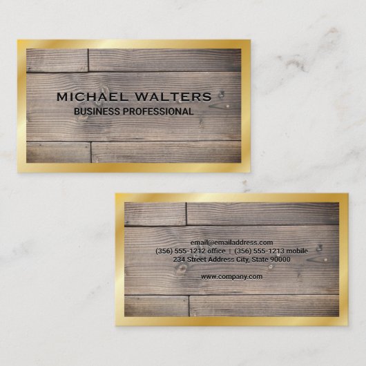 Houten borden | Goudgrens Visitekaartje (Voorkant / Achterkant)