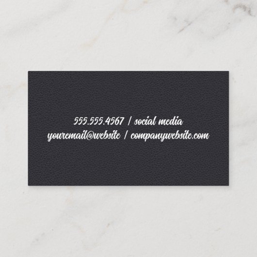 Houten borden | Leder Visitekaartje (Achterkant)