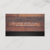 Houten borden | Zwarte textuur Visitekaartje (Voorkant)