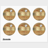 Houten bordjes Productlabel Gold Border Heart Logo Ronde Sticker (Vel)