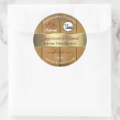 Houten bordjes Productlabel Gold Border Heart Logo Ronde Sticker (Tas)