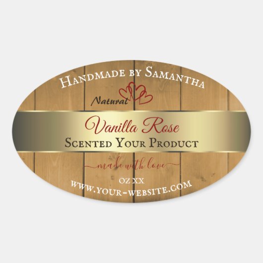 Houten bordjes Productverpakking Etiketten Gold Bo (Voorkant)