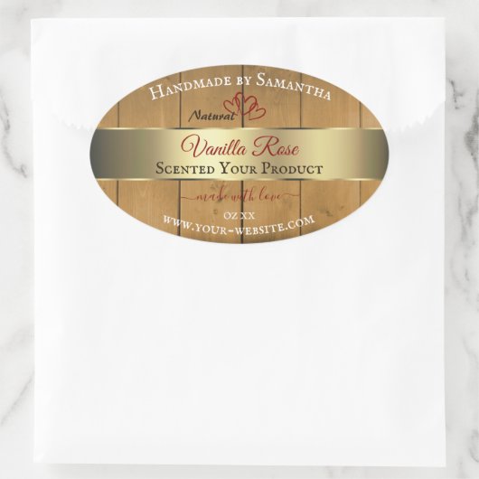 Houten bordjes Productverpakking Etiketten Gold Bo (Tas)