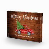 Houten Borstel Script  Vrachtwagen Kerst Fotoblokken (Rechts)