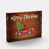 Houten Borstel Script  Vrachtwagen Kerst Fotoblokken (Links)