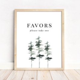 Houten Bos Bruiloftsshower Geschenken Poster