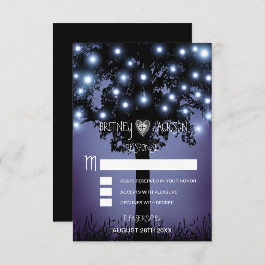 Houten Bos Rustieke Boom Bruiloft RSVP Kaarten (Voorkant / Achterkant)