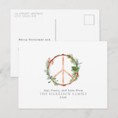 Houten Botanisch Vredesteken Liefde Vreugde Kerstm Feestdagenkaart (Voorkant / Achterkant)