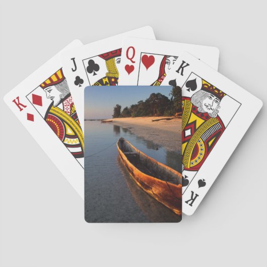 Houten boten op Tondooni Beach Pokerkaarten (Achterkant)