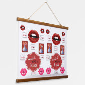 Houten Bovenwerk Wandtapijt Lipstick Make-up Hangend Wandkleed (Gebogen)