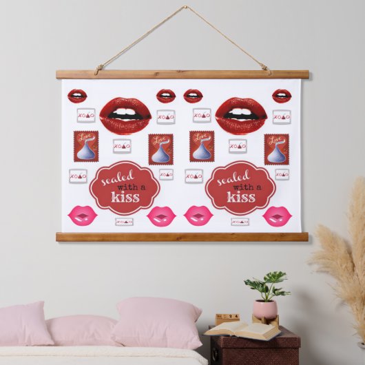 Houten Bovenwerk Wandtapijt Lipstick Make-up Hangend Wandkleed (Slaapkamer)