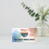 Houten Bowl en Chopsticks | Cuisine Klantenkaartje (Staand voorkant)