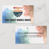 Houten Bowl en Chopsticks | Cuisine Klantenkaartje (Voorkant / Achterkant)