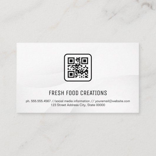 Houten Bowl en Chopsticks | QR-code Visitekaartje (Achterkant)