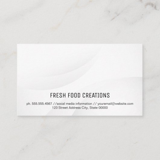 Houten Bowl en Chopsticks Visitekaartje (Achterkant)