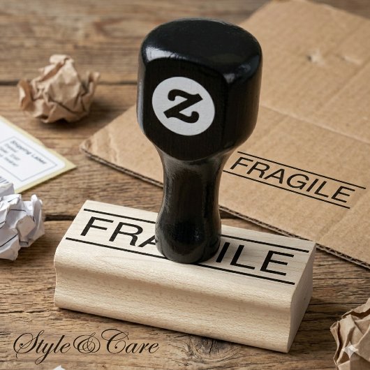 Houten Breekbaar Handling Rubber Stempel Ontwerp
