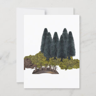 Houten brug in het bergbos briefkaart