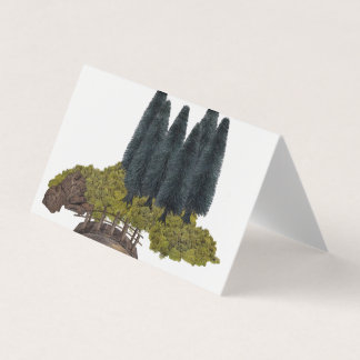 Houten brug in het bergbos kaart