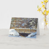 "Houten brug in sneeuw" Kaart (Gele Bloem)