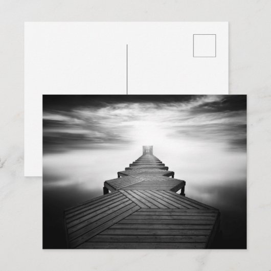 Houten brug over het Zee Briefkaart (Voorkant / Achterkant)