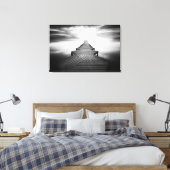 Houten brug over het Zee Canvas Afdruk (Insitu (Slaapkamer))