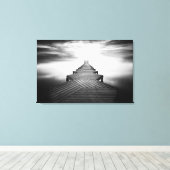 Houten brug over het Zee Canvas Afdruk (Insitu (Houten vloer))