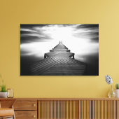 Houten brug over het Zee Canvas Afdruk (Insitu (Woonkamer))