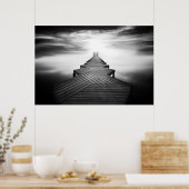 Houten brug over het Zee Poster (Keuken)