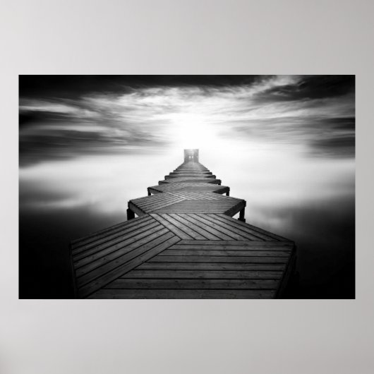 Houten brug over het Zee Poster (Voorkant)