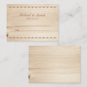 Houten Bruiloft Escort Kaart Plaatskaartje (Voorkant / Achterkant)