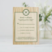 Houten Bruiloft & Glamping RSVP Kaarten Kaartje (Staand voorkant)