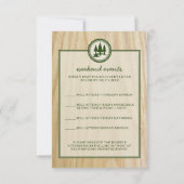 Houten Bruiloft & Glamping RSVP Kaarten Kaartje (Achterkant)