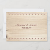 Houten bruiloft kaart (Achterkant)