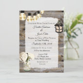 Houten Bruiloft Lichten en Baby Ademuitnodigingen Kaart (Staand voorkant)