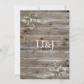 Houten Bruiloft Lichten en Baby Ademuitnodigingen Kaart (Achterkant)