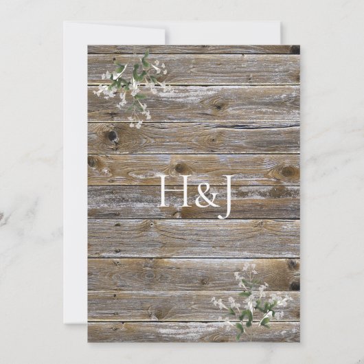 Houten Bruiloft Lichten en Baby Ademuitnodigingen Kaart (Achterkant)