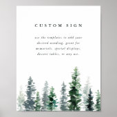 Houten Bruilofts Aanpasbare Bruiloftsbord Sjabloon Poster (Voorkant)