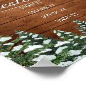 Houten bruiloftsgastenboek met sneeuwbos en -bos f poster (Hoek)