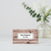 Houten Bruin Modern Visitekaartje (Staand voorkant)