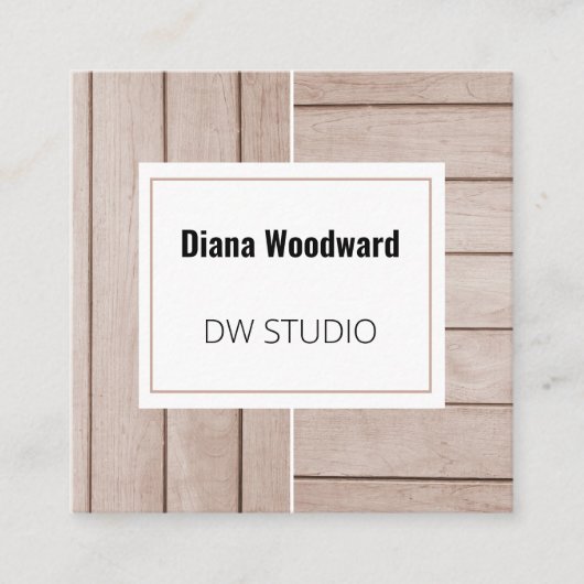 Houten Bruin Modern Visitekaartje (Voorkant)