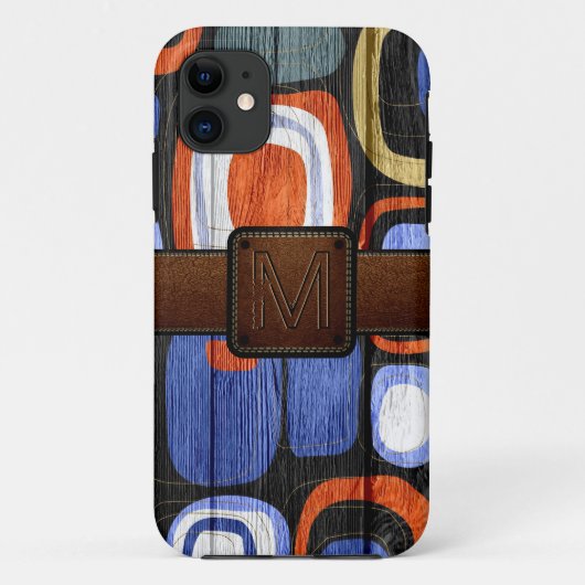 Houten bruine lederen look Case-Mate iPhone case (Achterkant)