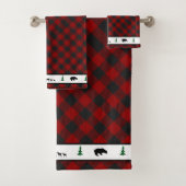 houten buffel geruite badhanddoekenset bad handdoek (Insitu)