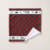 houten buffel geruite badhanddoekenset bad handdoek (Wasdoekje)