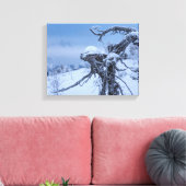 Houten buitenaardse winter canvas afdruk (Insitu (Woonkamer))
