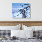 Houten buitenaardse winter canvas afdruk (Insitu (Slaapkamer))